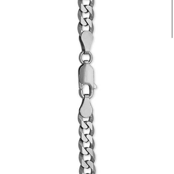 NWT Giani Bernini Flat Curb Link Chain Necklace 18" in Sterling Silver - Picture 4 of 8